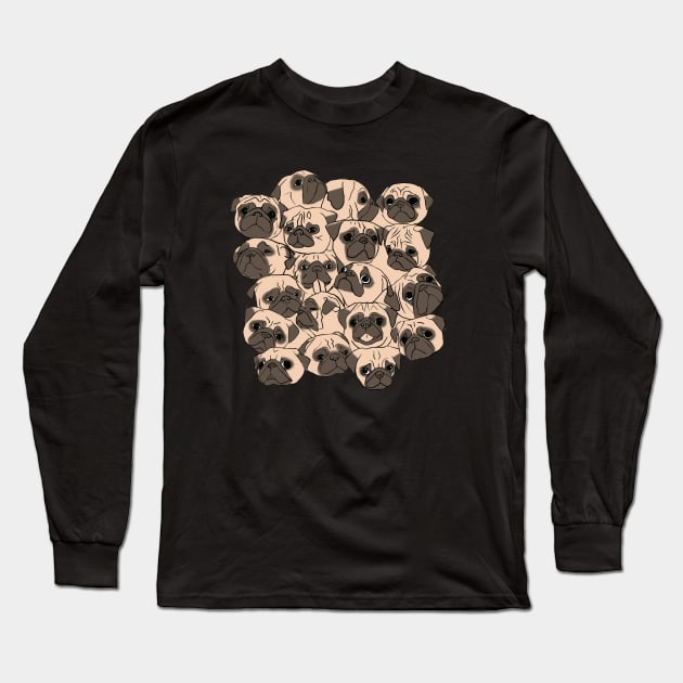 Fawn Pugs Long Sleeve T-Shirt by ahadden